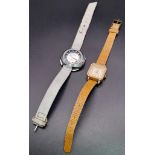 2 Ladies Watches, A 1980 Slava 17 kamhen 34mm and Zaria 17 Jewel 24mm. Please See Photos for