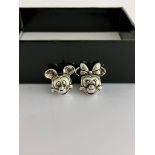 Genuine PANDORA MICKEY & MINNIE MOUSE SILVER BRACELET CHARMS. Complete with a full set of Pandora