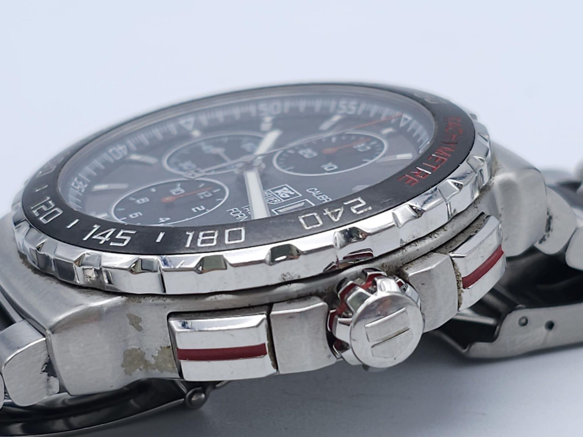 A Tag Heuer Formula 1 Chronograph Gents Watch. Steel and ceramic strap and case - 43mm. Silver - Image 9 of 9