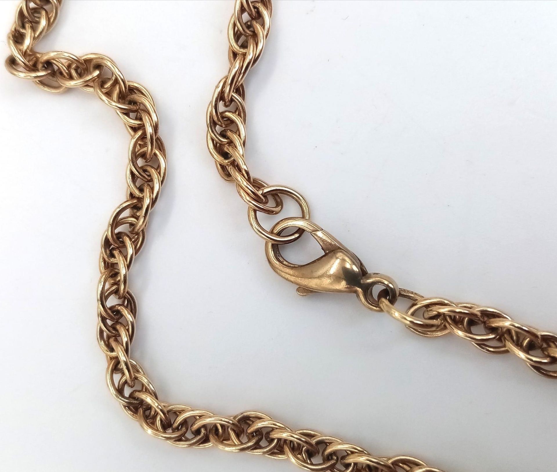 A Classic 9K Yellow Gold Rope Necklace. 44cm. 17.77g - Image 3 of 4