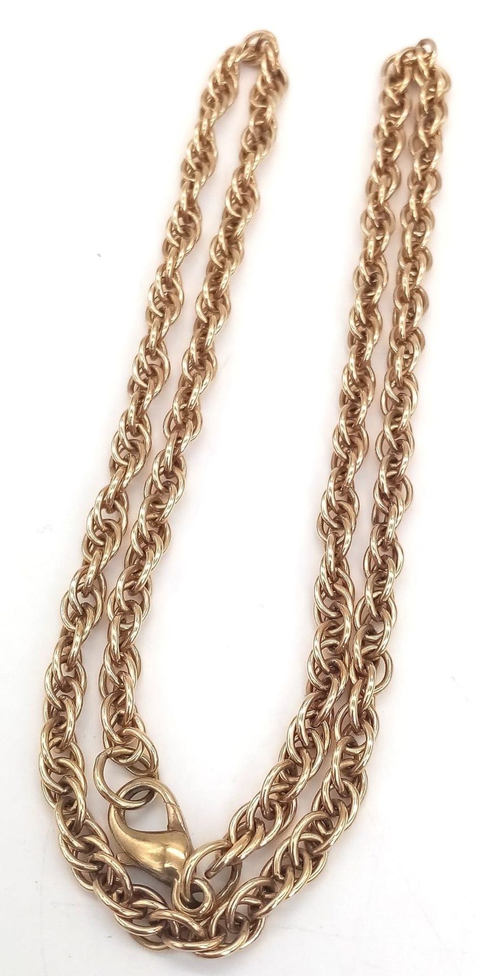 A Classic 9K Yellow Gold Rope Necklace. 44cm. 17.77g - Image 2 of 4