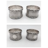 A pair of antique sterling silver Napkin holders. Hallmarked Birmingham, 1889. Total weight 64.5G.