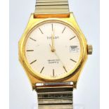 A Vintage Tissot Seastar Quartz Gents Watch. Expandable comfort strap. Gilded case - 34mm. White