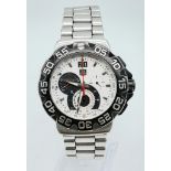 A Tag Heuer Formula 1 Chronograph Gents Watch. Stainless steel strap and case - 43mm. White dial