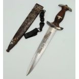 80. 3 rd Reich S.A Dagger & Hanger Rzm M7/91 for the maker: Carl Spitzer, Malsch. This dagger was