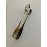 Antique GEORGE III SILVER TONGS. Hallmark showing Richard Britton, London1815. Large size at 42