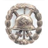 Spanish Civil War Period German Condor Legion Silver Voided Wound Badge.