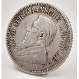 An 1896 Silver South African 2 1/2 Shilling Coin.