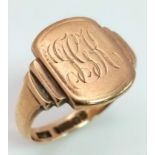 A Vintage 9K Yellow Gold Signet Ring. Size P. Comes with original presentation box. 5.12g weight.