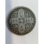 SILVER GOTHIC FLORIN 1849 in fair/fine condition. This is the rare version of the 1849 coin that