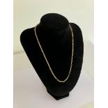 Nice looking 9 carat GOLD BELCHER MIXED LINK NECKLACE. Full UK hallmark. 3.15 grams. 45 cm Approx.