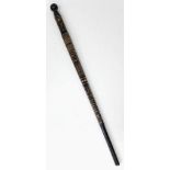 WW2 German “Wolchow” Stick. Hand carved folk art from wood of the trees on the Wolchow River,