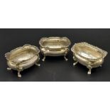 An antique pair of the sterling silver salt cellar with hallmark Sheffield,1909. Plus the other