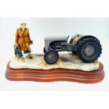 A Border Fine Arts of Scotland Hand Made Figure - 'An Early Start'. On wooden base. 28cm