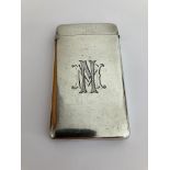 Antique SILVER CARD CASE having clear hallmark for Matthew John Jessop, London 1902. Monogram to