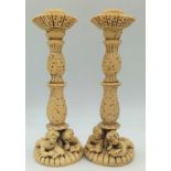 A Pair of Art Deco Resin Candleholders. 22cm tall