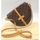 A Louis Vuitton Monogram Canvas Chantilly PM Shoulder Bag. Leather trim and shoulder strap. Brown