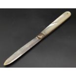 An Antique Sterling Silver Fruit Knife. Hallmarks for Sheffield 1883. Makers mark of Lockwood