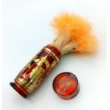 A Vintage French Molinard Houppette Foundation Puff Travel Stick. Gilded bakelite. Comes with