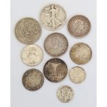 A Small Collection of Ten World Silver Coins. Please see photos for finer details and conditions.