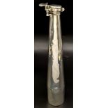 An antique Victorian sterling silver travel long flask with a removable lower part can be used as