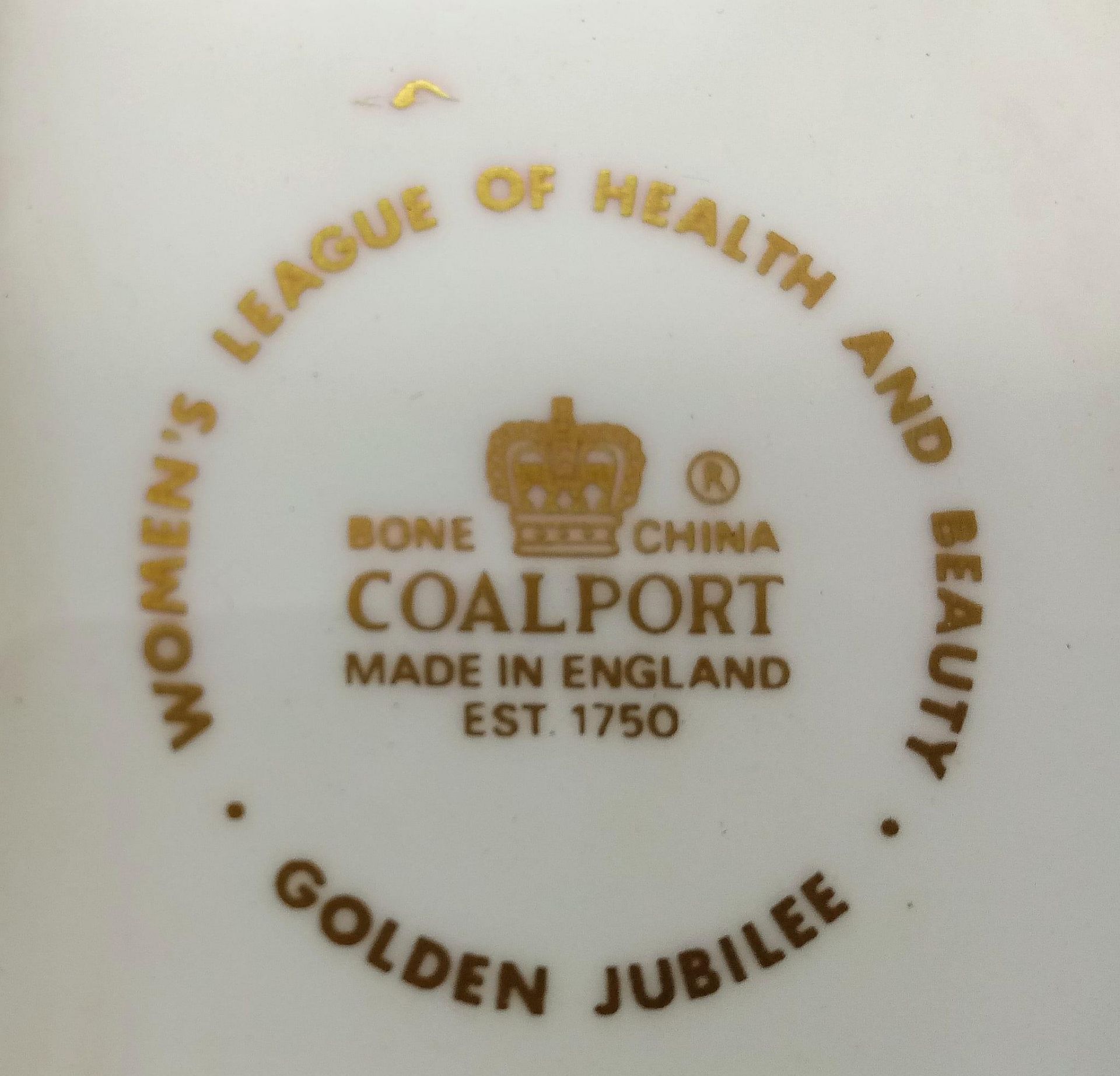 A Mint Condition Coalport Women's League of Health Golden Jubilee Fine Bone China Plate. In original - Image 3 of 4