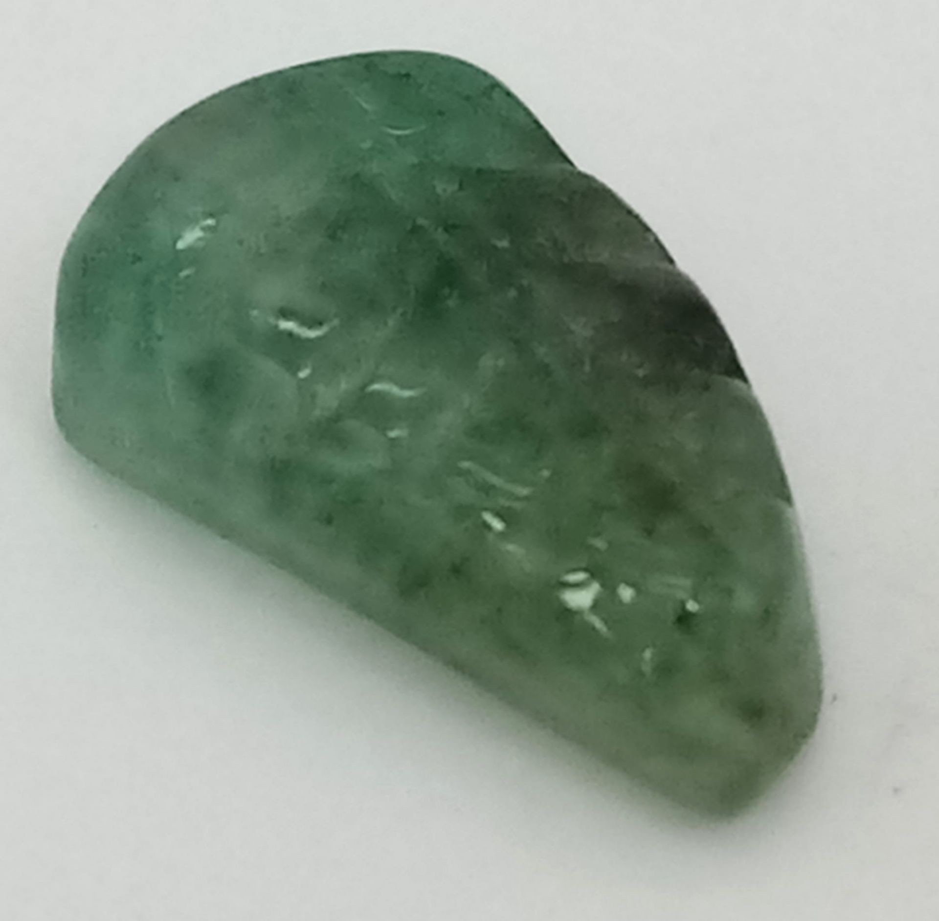 A 2.14ct Carved Emerald. Pear Shape. GRS Lab Certified.