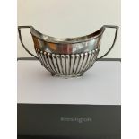Large Antique SILVER SUGAR BOWL, Hallmark for Mappin Brothers, Birmingham 1886. Corinthian Reed