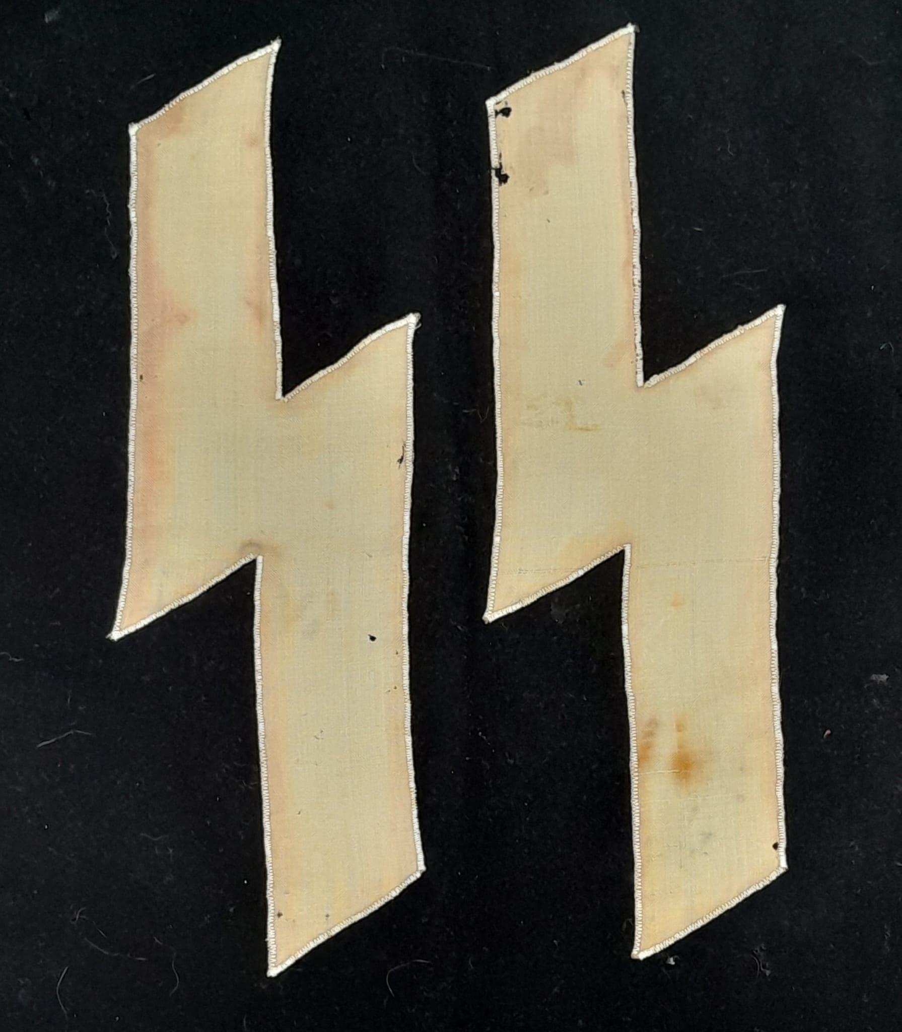 3 rd Reich Netherland Waffen SS Trumpet Banner. Dutch attic find. A little moth nipping here and - Image 2 of 4