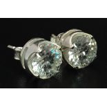 A Pair of 5ct White Moissanite Stud Earrings. Set in 925 silver. Comes with a GLI certificate.