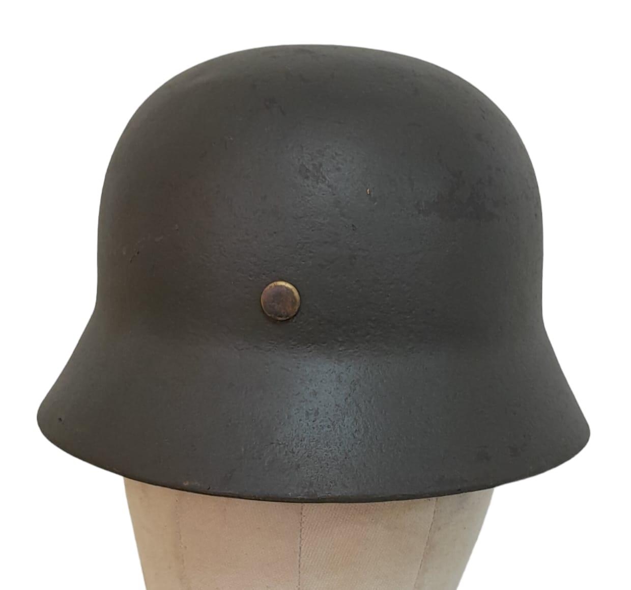 WW2 German Luftwaffe Single Decal M35 Helmet with liner. - Image 4 of 5