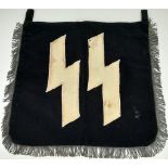 3 rd Reich Netherland Waffen SS Trumpet Banner. Dutch attic find. A little moth nipping here and