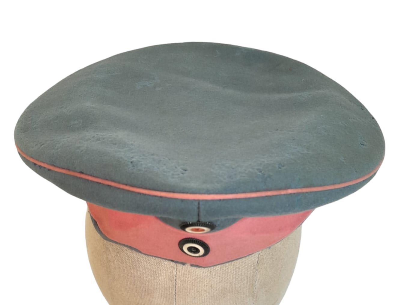 WW1 (Circa 1910) Imperial German Dragoon/Calvary Regiment Kratzchen Field Cap. Grey wool - Image 3 of 5