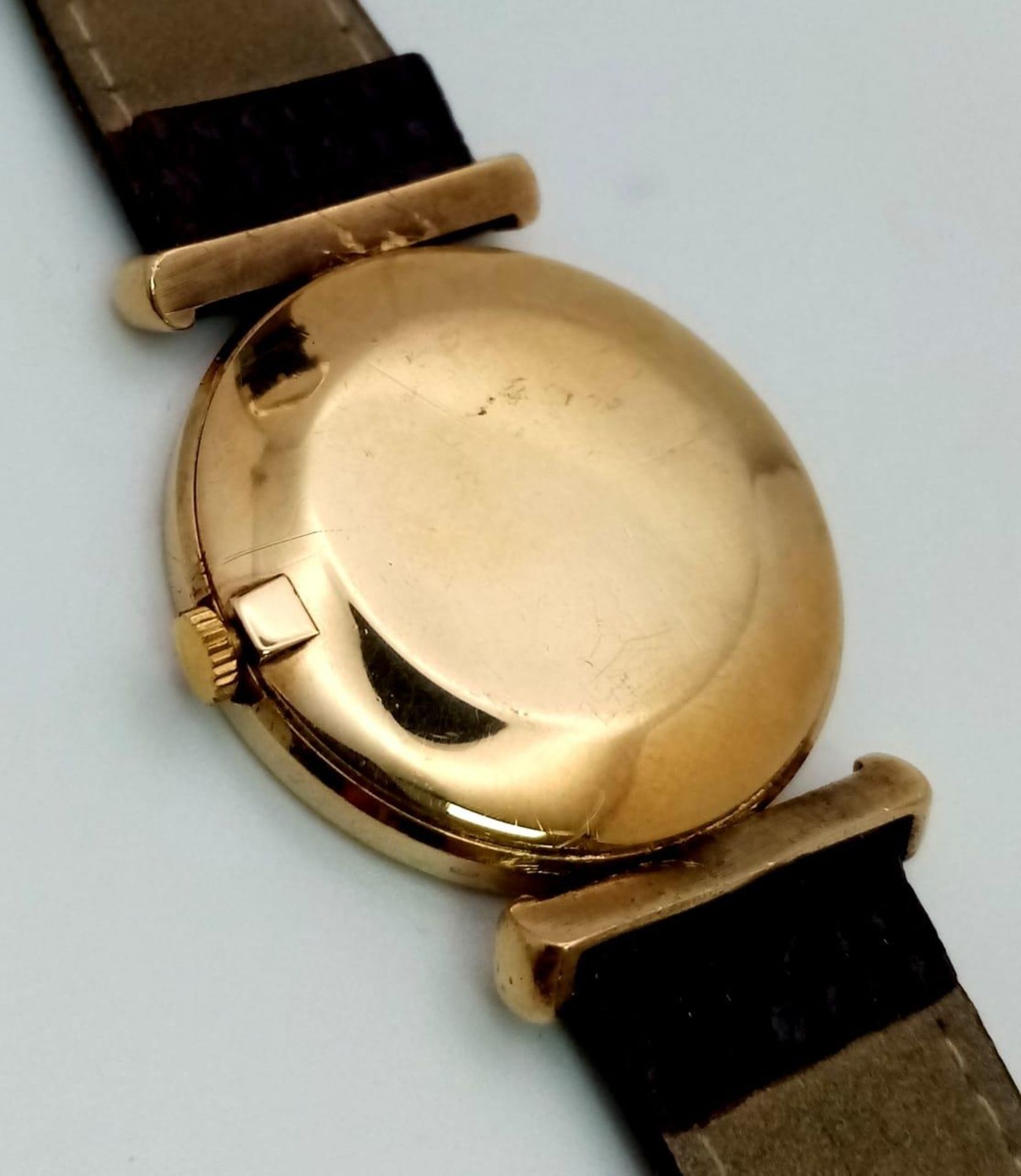 A Vintage 1970’s Rare Bueche-Girod 9 Carat Gold Men’s Manual Wind Watch. 32mm Wide Including - Image 6 of 7