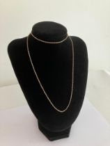 Extremely long 9 carat GOLD CHAIN NECKLACE Complete with 9ct Gold safety chain. Full UK hallmark.