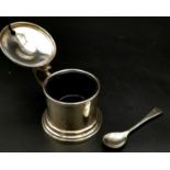 A Fully Hallmarked 1933 Silver Mustard Pot with corresponding year silver Hallmarked Silver Spoon by