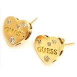 PAIR OF 14K YELLOW GOLD GUESS STYLE STUD EARRINGS 2.1G