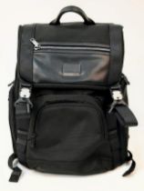 A TUMI Lark Black Backpack, 23L Capacity, Pockets for 16" Laptop, Tablet, Phone and Water Bottle.