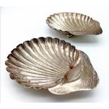 2x silver shell trinket dishes with Birmingham hallmark, total weight 105.2g