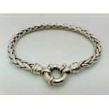 STUNNING STERLING SILVER FANCY SNAKE LINK BRACELET WEIGHT: 23.5G