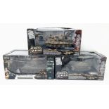 Three Forces of Valour Die Cast Metal Tank Models: WW2 German King Tiger, Porsche Turret - , WW2