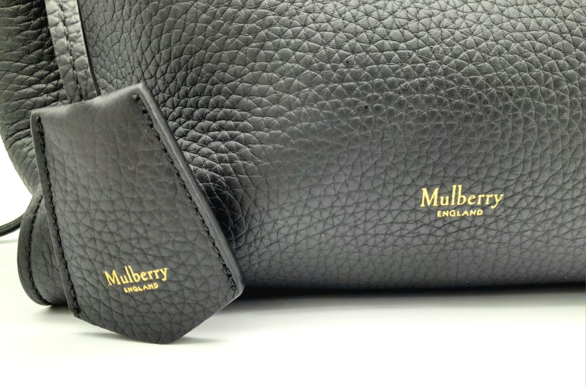 The Mulberry Midnight-Black Iris small Shoulder bag. Braided top handle, detachable fob with foil- - Image 2 of 8