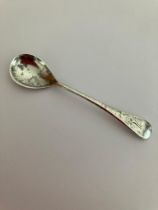 Antique SILVER CONDIMENT/SALT SPOON having clear hallmark for Joseph Gloster Birmingham 1897.