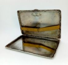 A Sterling Silver Cigarette Case. Hallmarks for Birmingham 1919. 12.5 x 18cm. 164.8g weight.