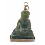 LARGE BUDDHA GREEN STONE BELIVED TO BE JADE PENDANT WEIGHT: 21.3G