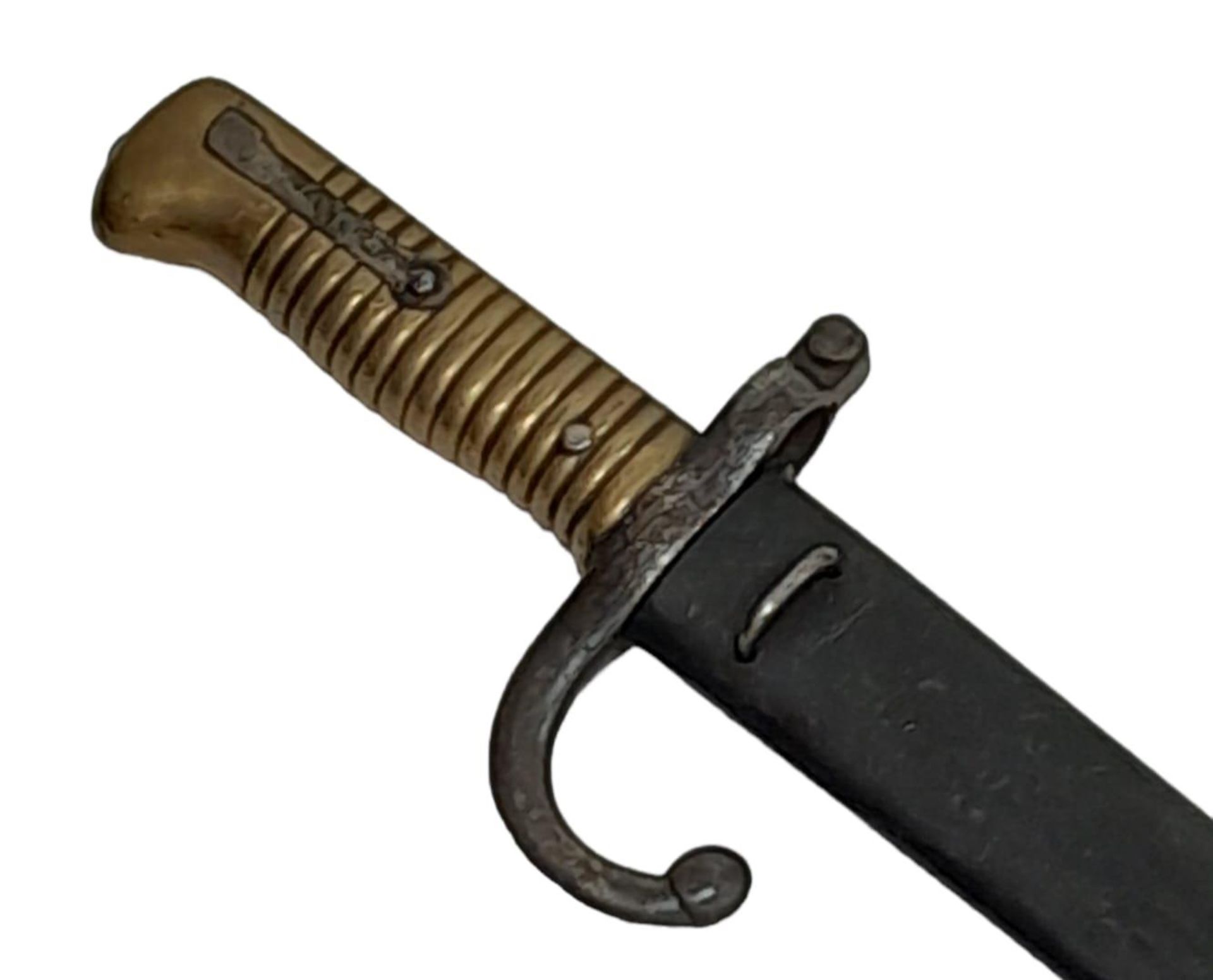 WW1 French 1866 Model Chassepot Sword Bayonet. - Image 5 of 6