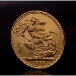 A 1981 22k Gold Elizabeth II Full Sovereign. Comes in original case. EF but please see photos.