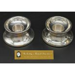 A beautiful pair of Hallmarked Silver Jubilee Candlestick Holders. 6.3cm Diameter. 58.4 grams