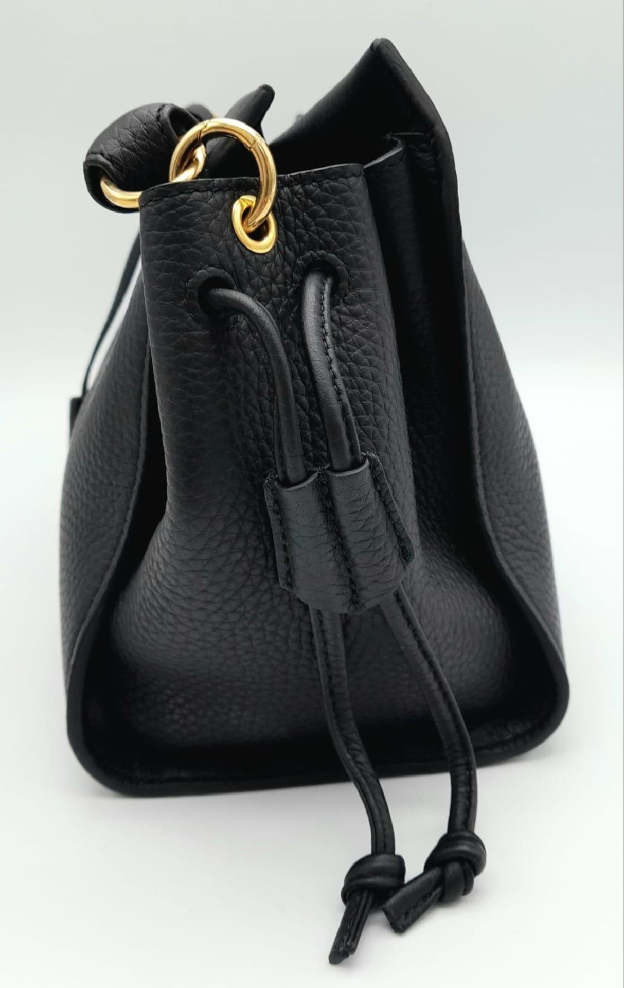 The Mulberry Midnight-Black Iris small Shoulder bag. Braided top handle, detachable fob with foil- - Image 3 of 8