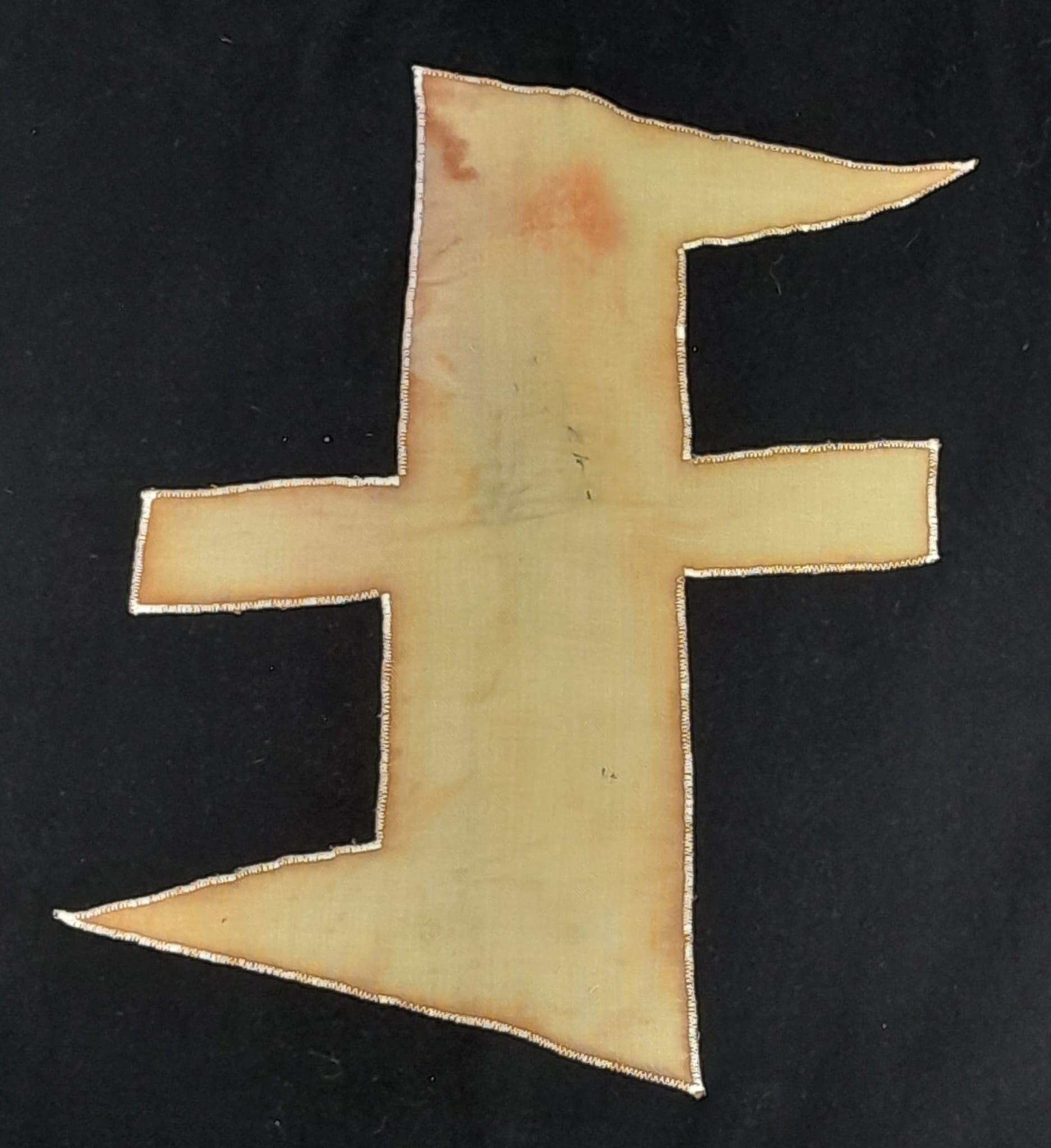 3 rd Reich Netherland Waffen SS Trumpet Banner. Dutch attic find. A little moth nipping here and - Image 4 of 4